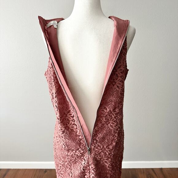 Lovers & Friends Caspian Scalloped Lace Sleeveless Mauve Dress women's medium - Picture 7 of 13